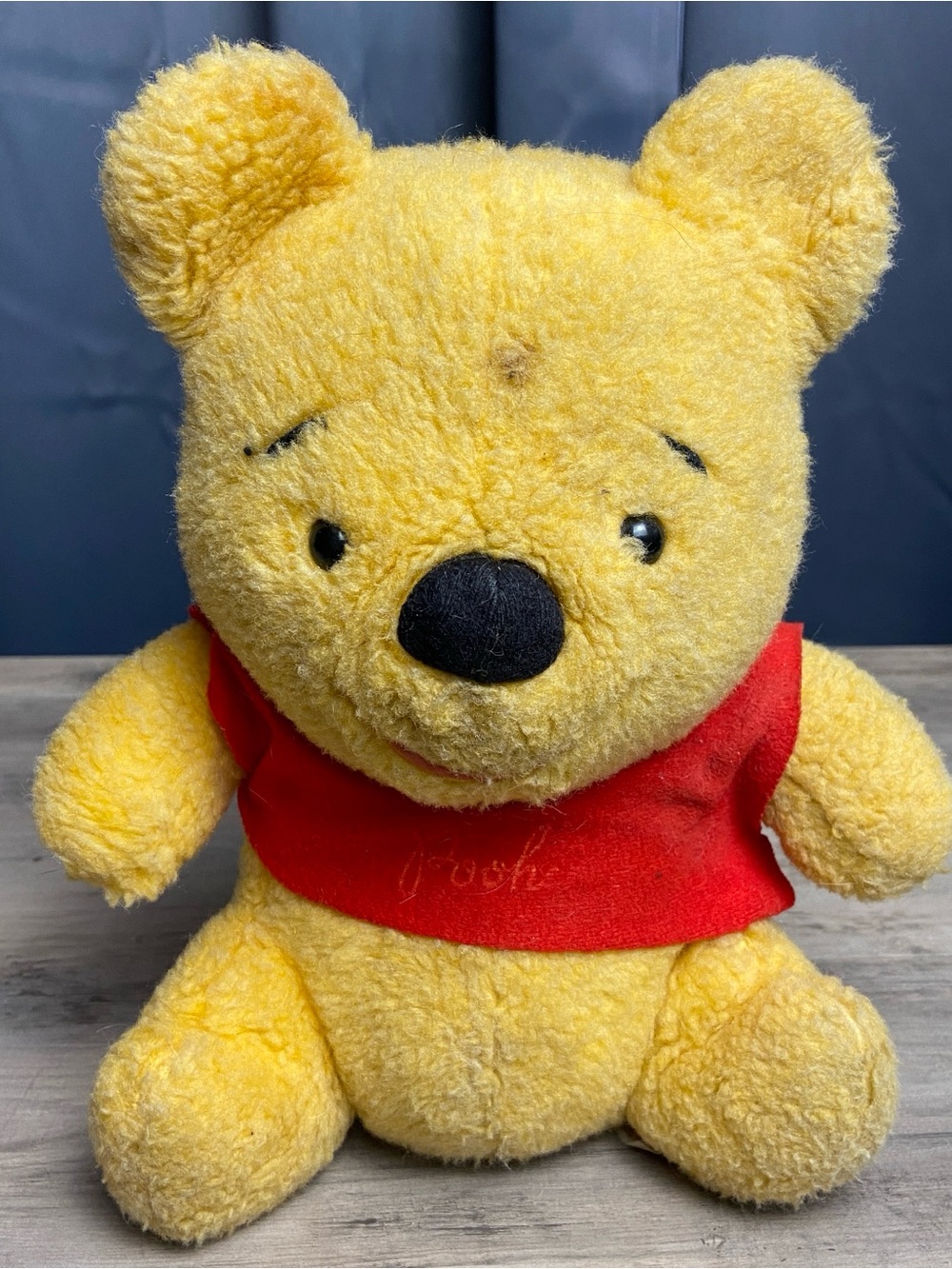 Vintage Sears Winnie the Pooh Yellow Plush Toy with Red Shirt - Stuffed Animal